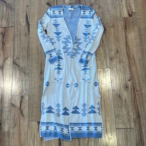 Kaisley  Aztec Anthropologie Open front duster cardigan Size Small